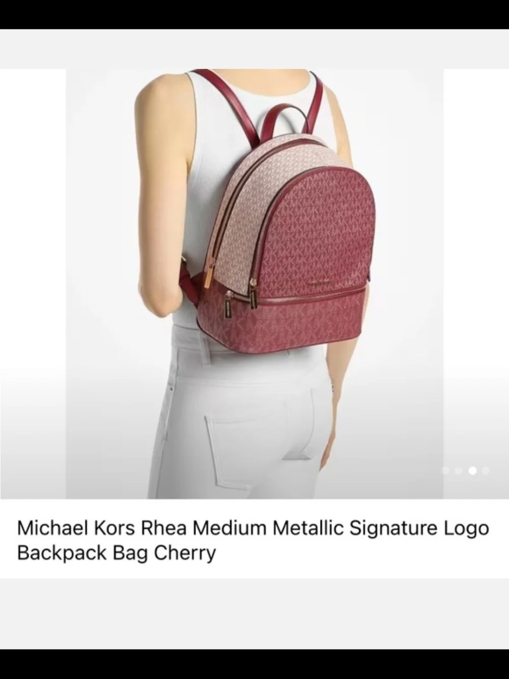 Michael Kors Women's Burgundy Signature Backpack